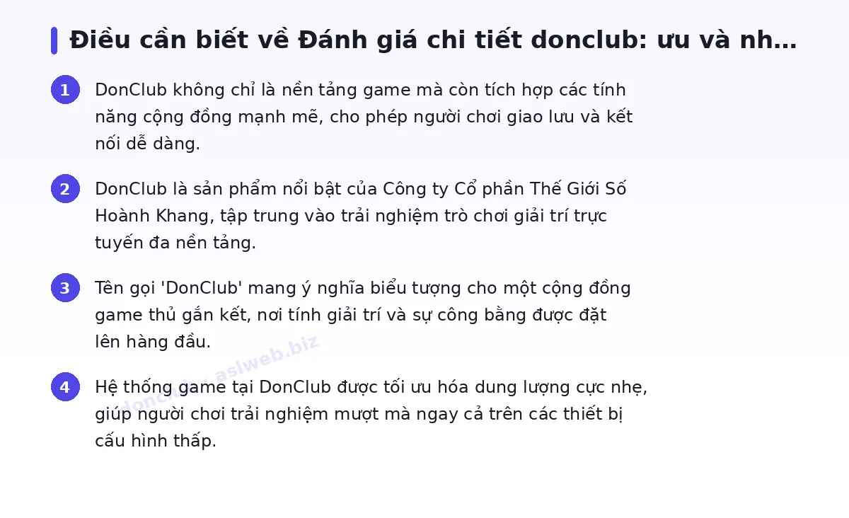 Những điều cần biết về donclub