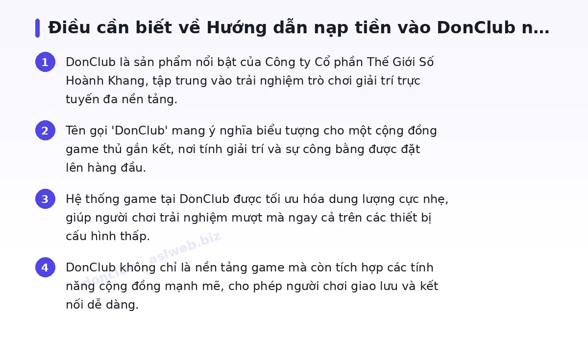 Những điều cần biết về donclub