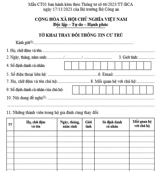 Mẫu tờ khai thay đổi thông tin cư trú — tổng hợp ảnh đẹp cập nhật 2026 · ảnh 1