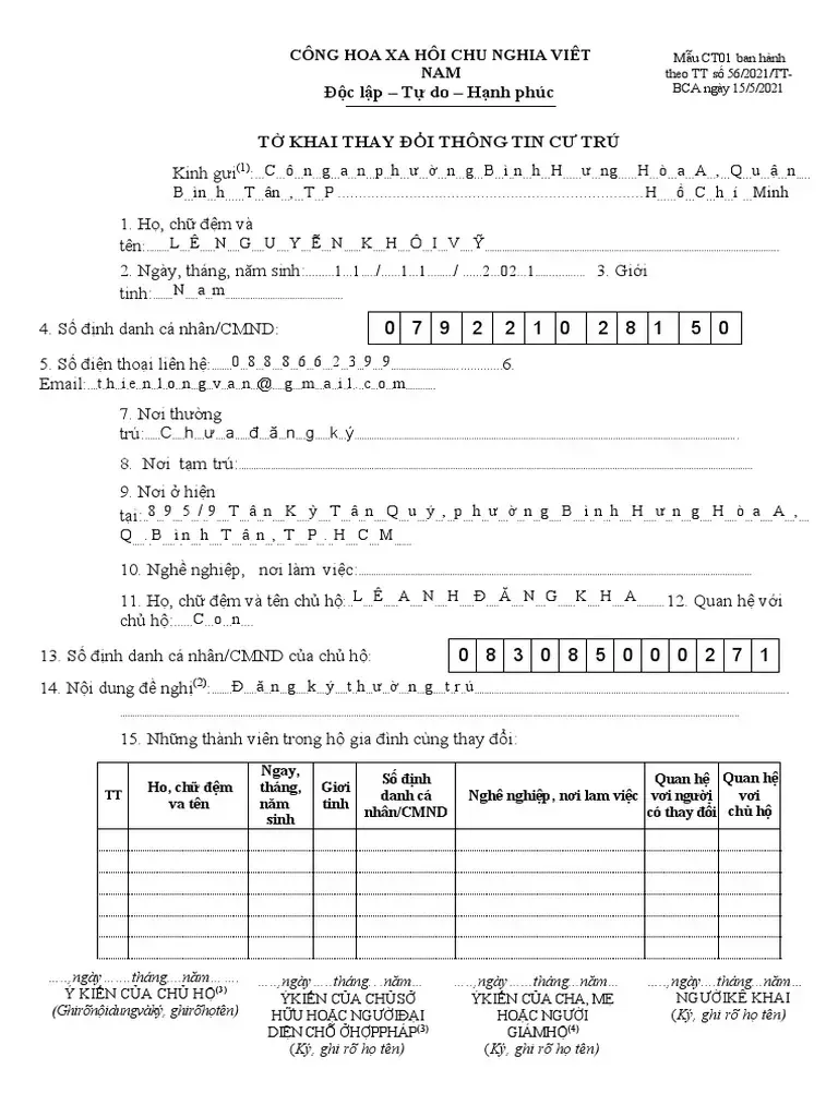 Mẫu tờ khai thay đổi thông tin cư trú — tổng hợp ảnh đẹp cập nhật 2026 · ảnh 2